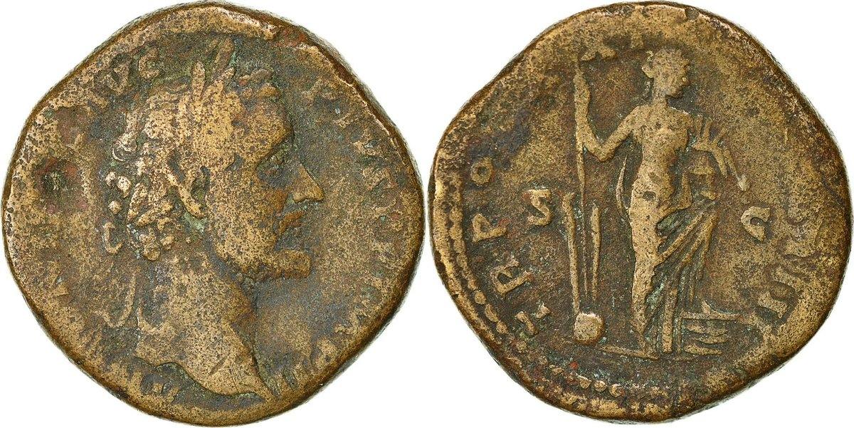 Sestertius 157-158 Rome Coin, Antoninus Pius, Rome, Bronze