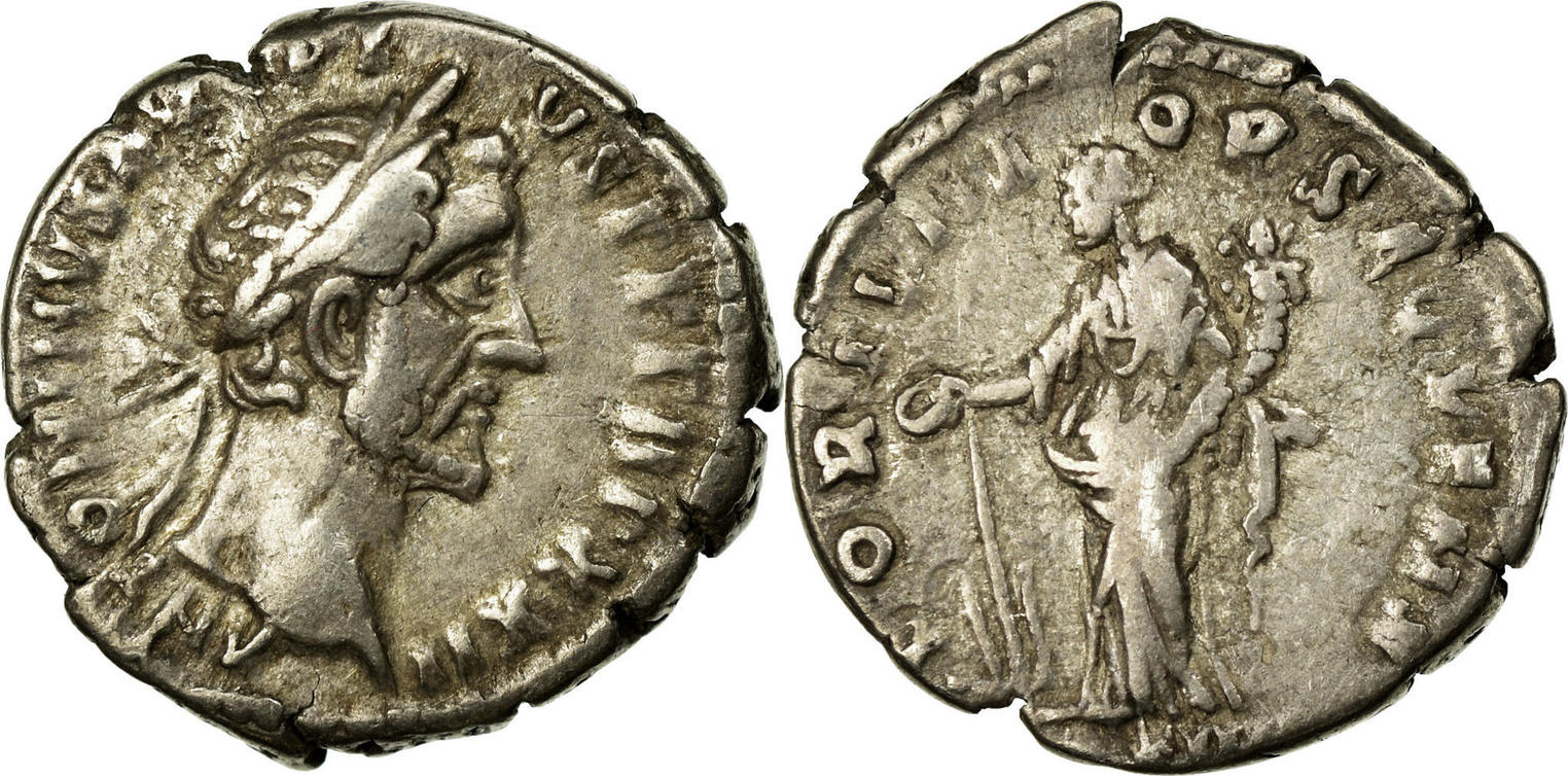 Denarius 159-160 Rome Coin, Antoninus Pius, Rome, Silver, RIC:286a