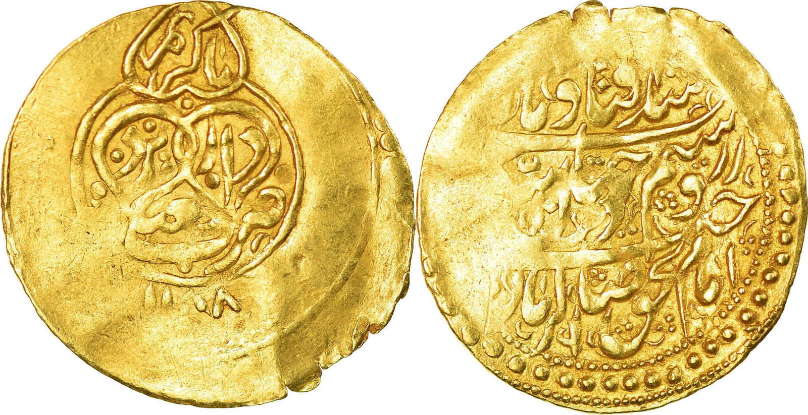 1/4 Mohur AH 1188 (1774) Yazd Coin, Zand dynasty, Muhammad Karim