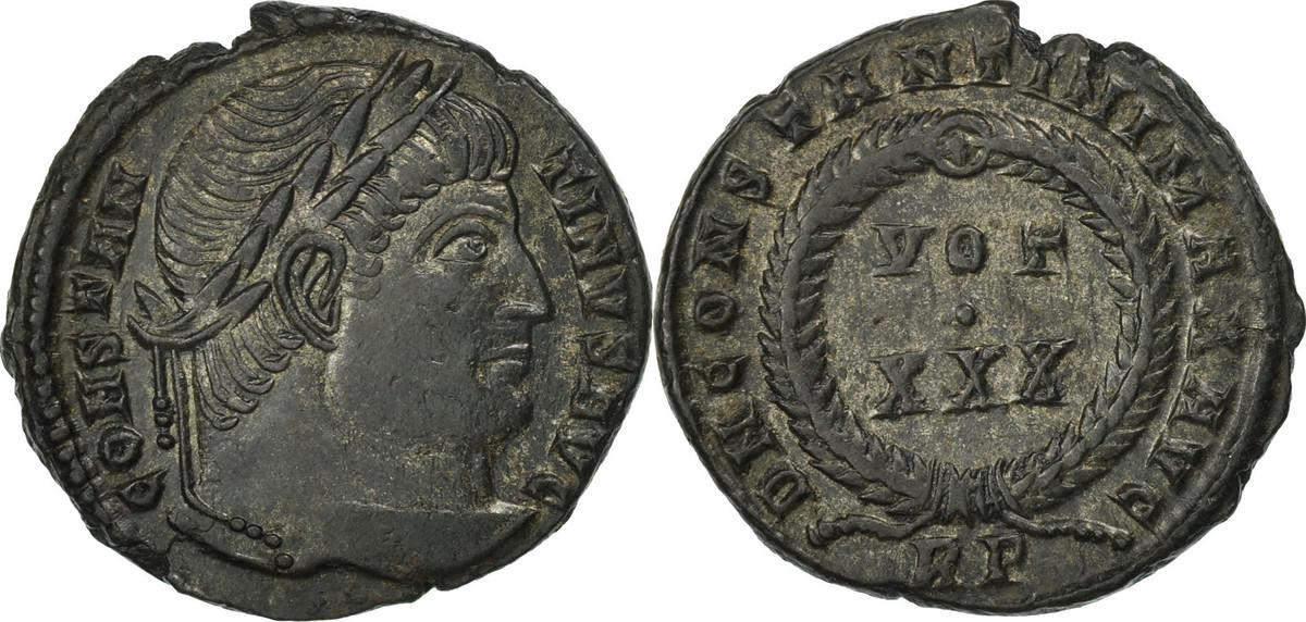 Follis Coin, Constantine I, Rome, Bronze, RIC318 MS(6062)