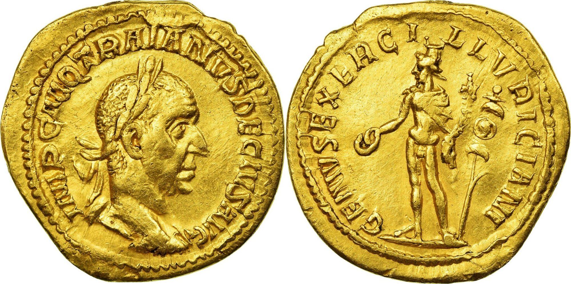Римская золотая монета 5 букв. Золотая монета римской империи ауреус.. Ауреус Траян Деций монета. Ауреус монета Рим. Золотая монета римской империи стафилококк.