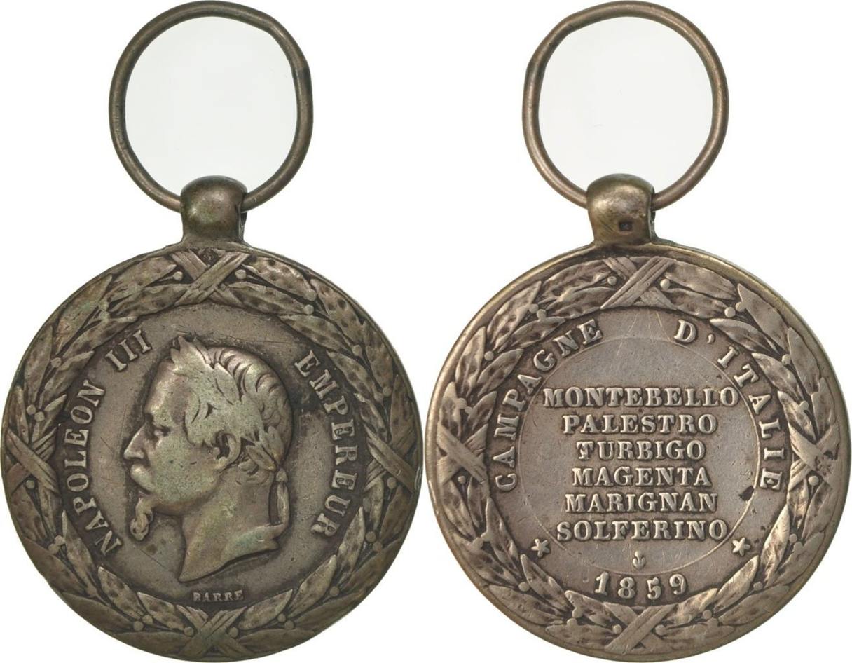 France Medal 1859 Napoléon III, Campagne d'Italie, Very Good Quality ...