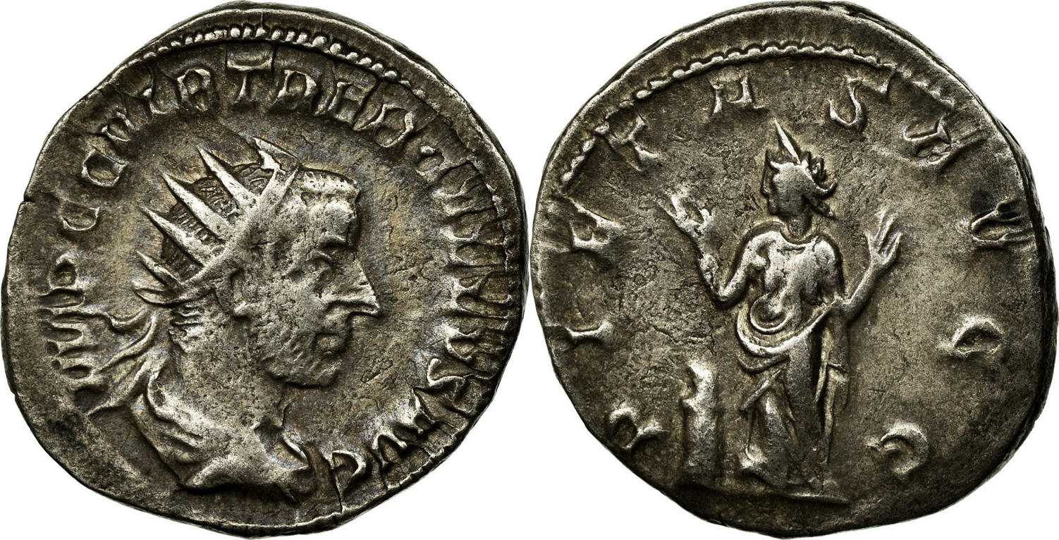 Antoninianus 252 Roma Coin, Trebonianus Gallus, Roma, Billon, RIC:72  EF(40-45)