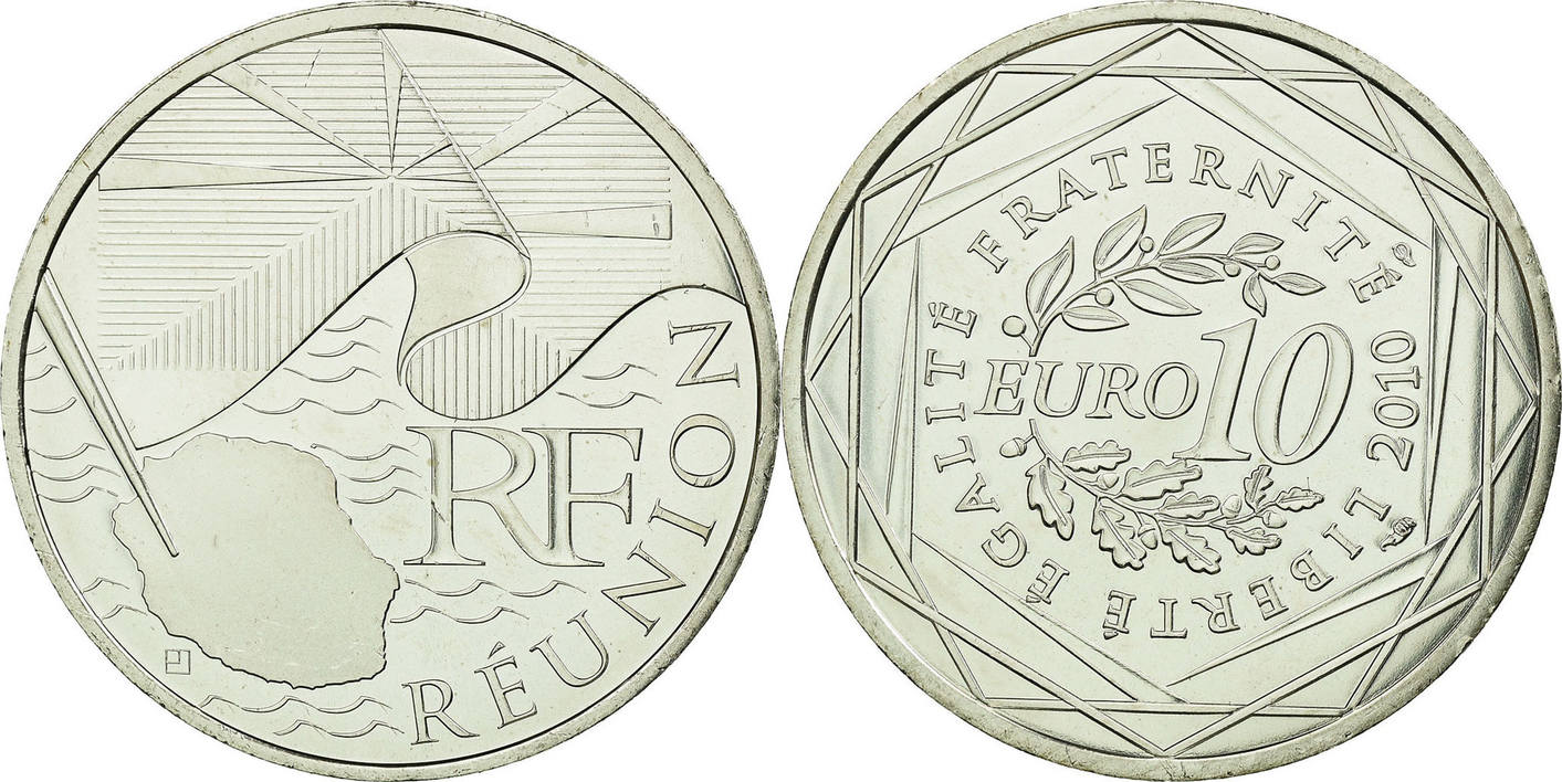 Монеты 10 евро Франция 2023. 10 Евро 1997 год Великобритания. Реюньон евро набор. 10 Евро монета Iehova.