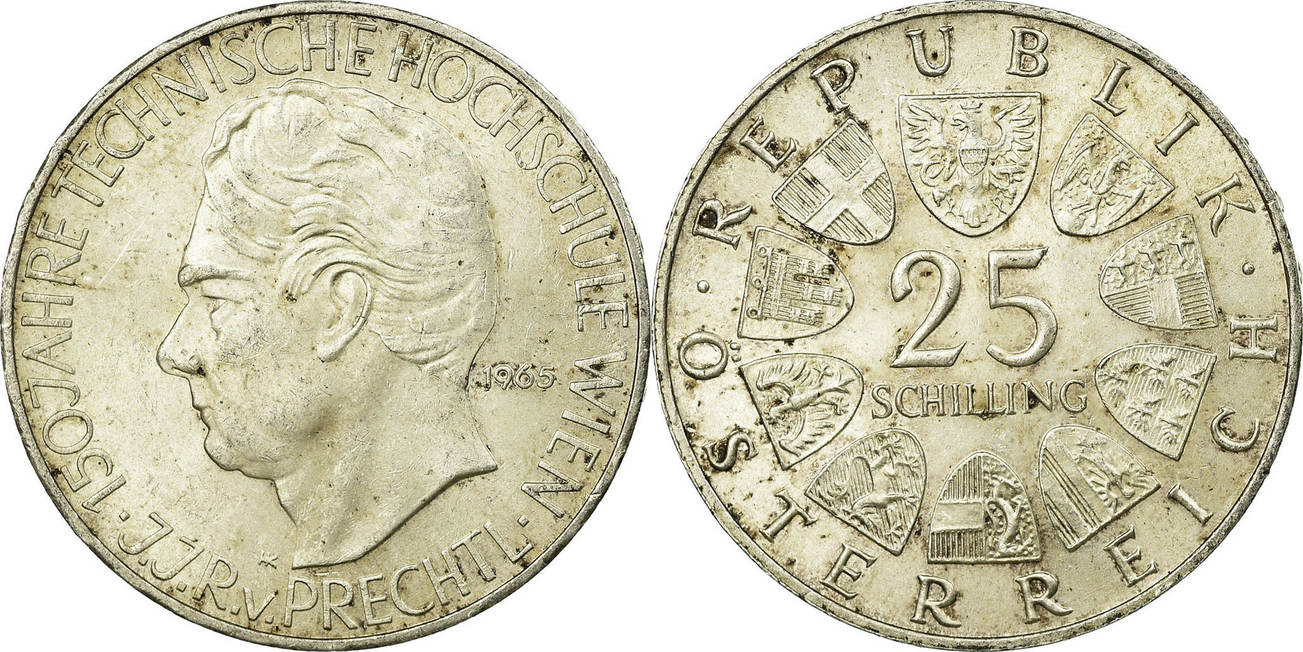 Austria 25 Schilling 1965 Coin, Silver, KM:2897 VF(30-35) | MA-Shops