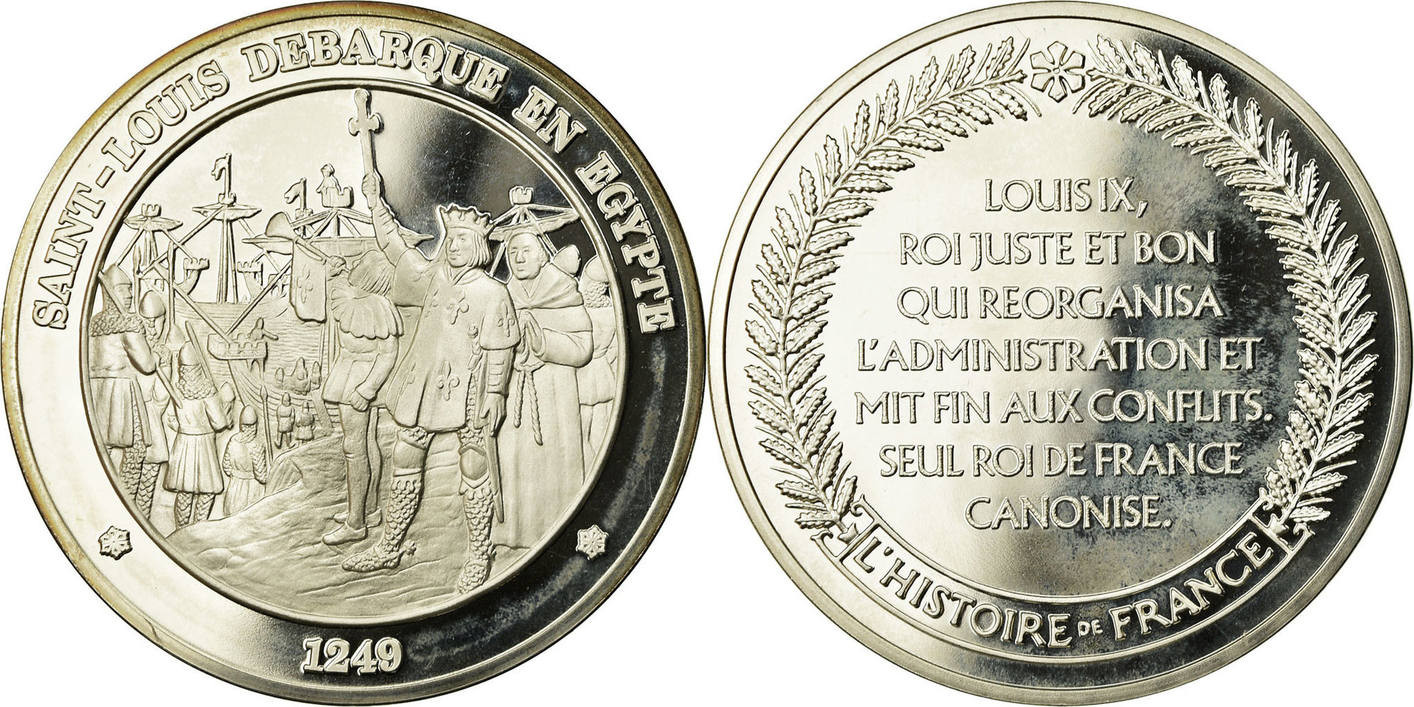 France Medal Saint-Louis Débarque en Egypte, Silver MS(65-70)