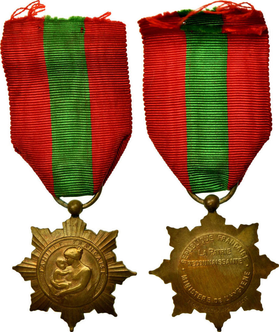 France: Médaille bronze de la Famille Francaise France: Médaille bronze de la Famille Francaise