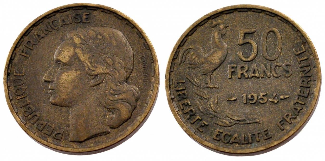 50 francs 1954 france france, guiraud, paris, km #918.
