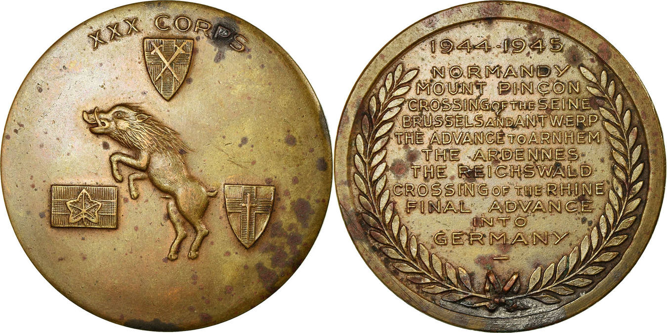 France Medal 1944-1945 XXX Corps, Normandy Mount Pinçon, History AU(50-53)  | MA-Shops