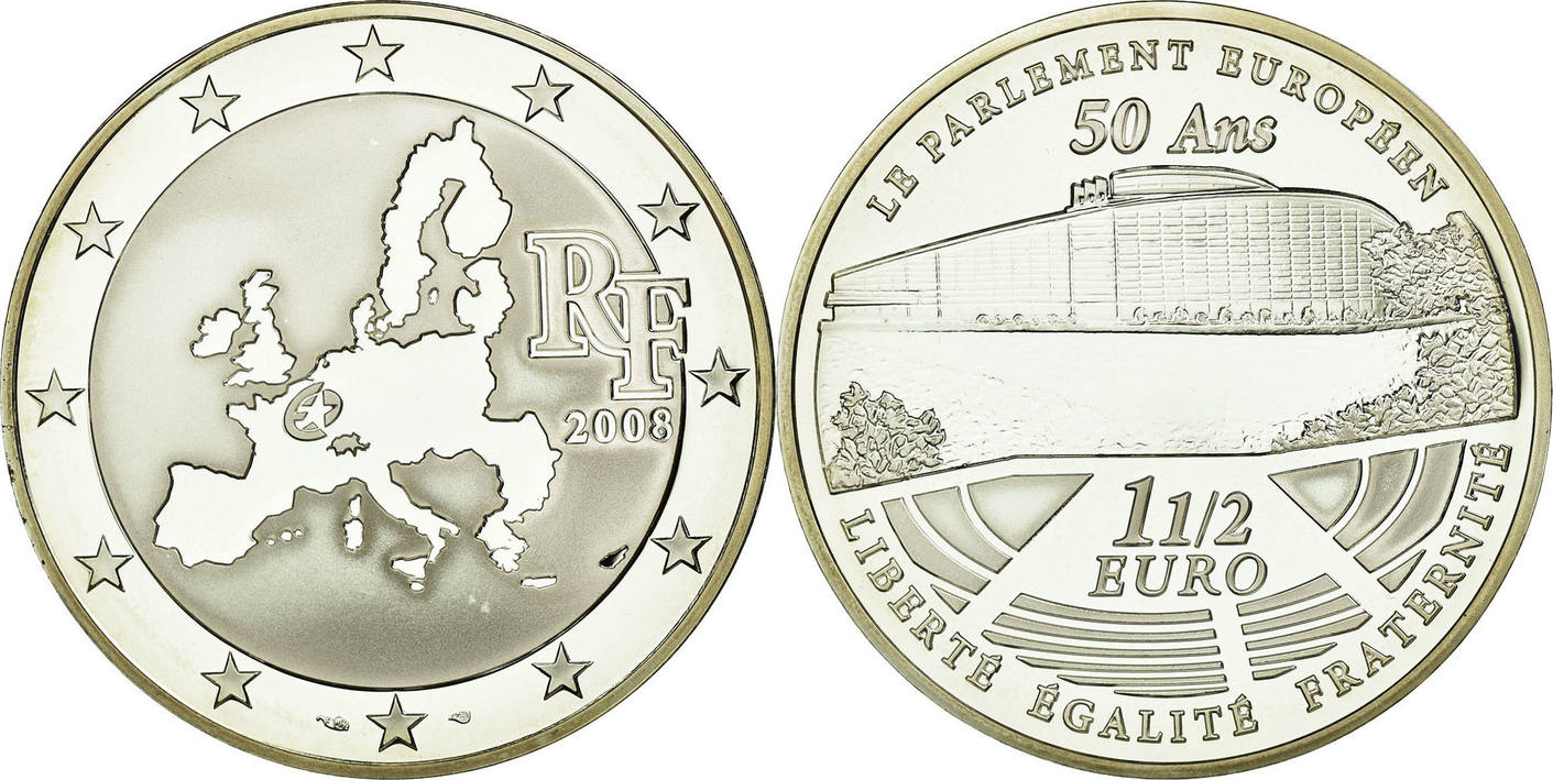Fr 1.5. Франция 1 1/2 евро 2008. 1,5 Евро 2008 Франция. Франция монета 1 евро. 1 Евро 2008.