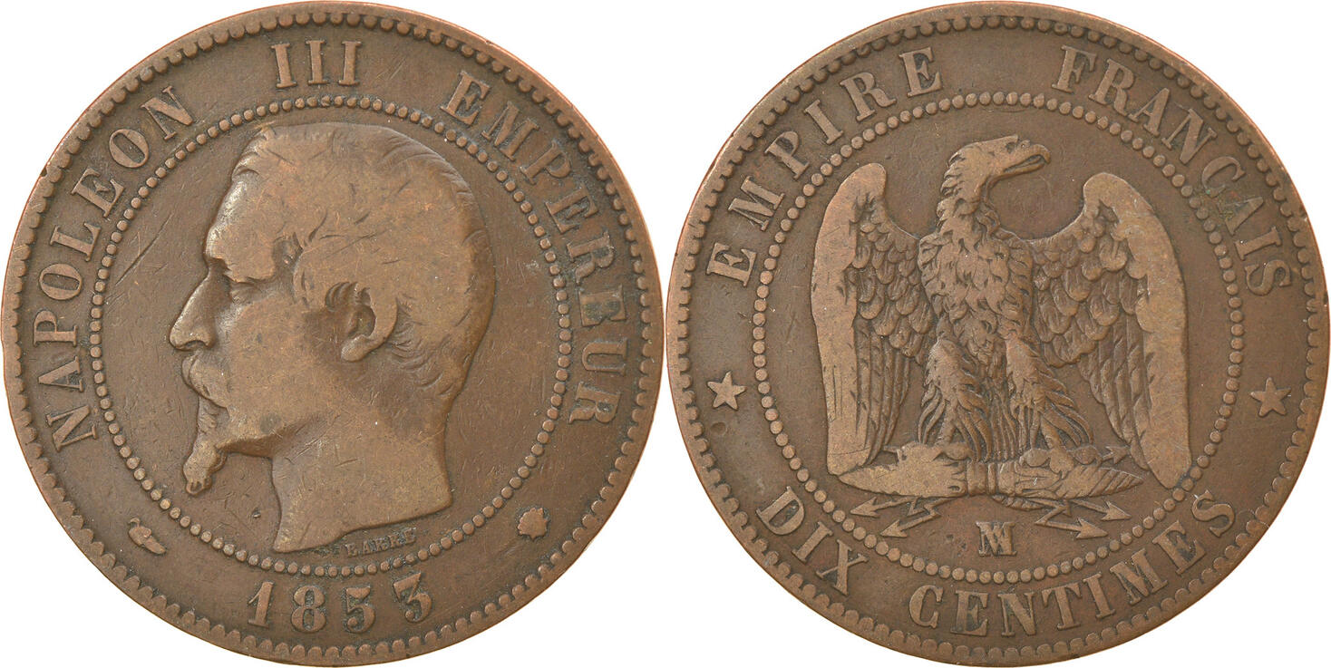France 10 Centimes 1853 MA Coin Napoleon III Napol on III Marseille france-10-centimes-1853-ma-coin-napoleon-iii-napol-on-iii-marseille