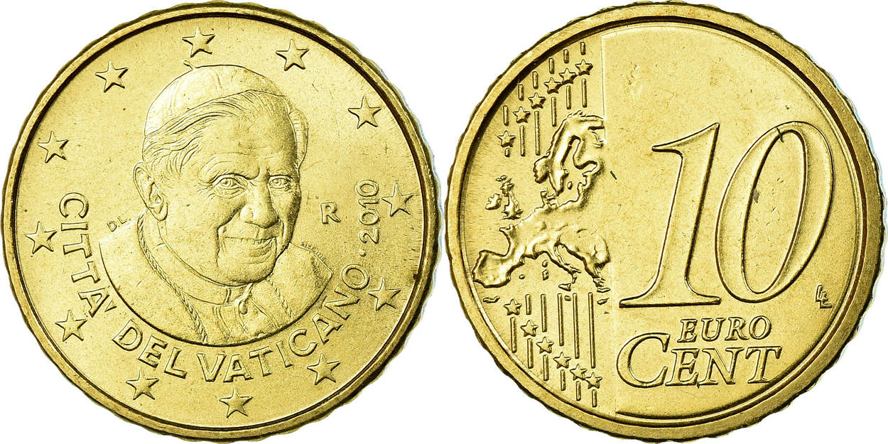 10 euro cent. 50 Центов Ватикана.