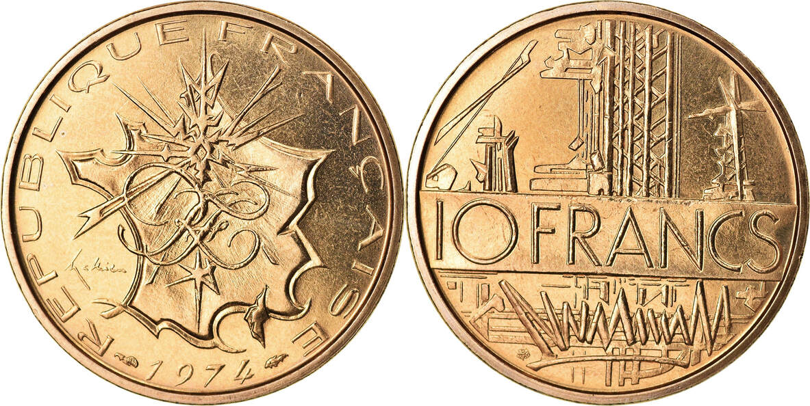 Pièce de monnaie 10 francs Mathieu année 1987 tranche B qualité TTB
