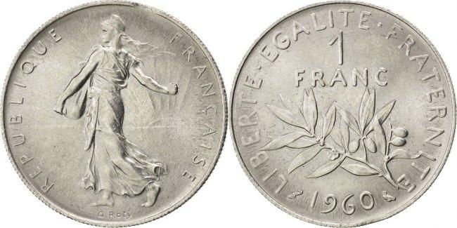 1 franc Semeuse, nickel 1960 Paris F.226/4 fmd_118279