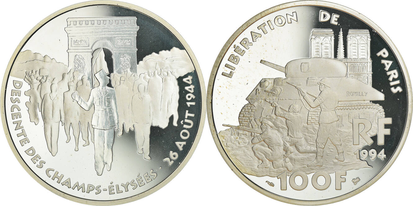 100 france. Немецкие монеты 1994. Liberator Coin.