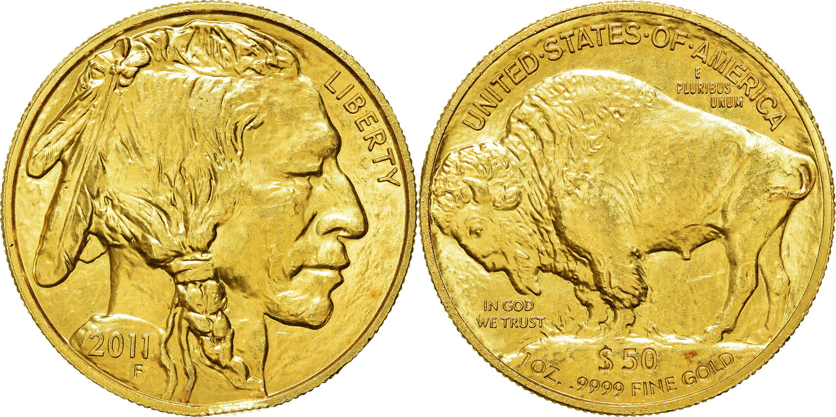 Золотая монета американский Буффало