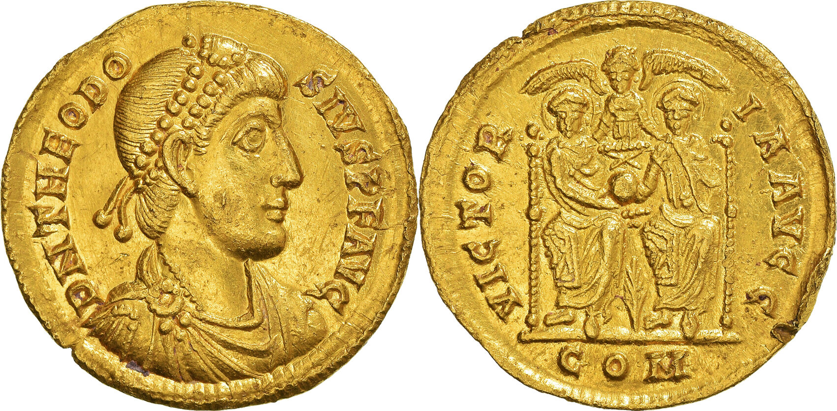 Solidus 379-383 Mediolanum Coin, Theodosius I, Mediolanum, Gold, RIC:5f ...