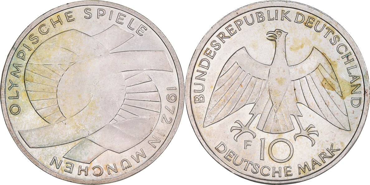 Germany Federal Republic 10 Mark 1972 F Coin Stuttgart Silver Ms60 62 Ma Shops