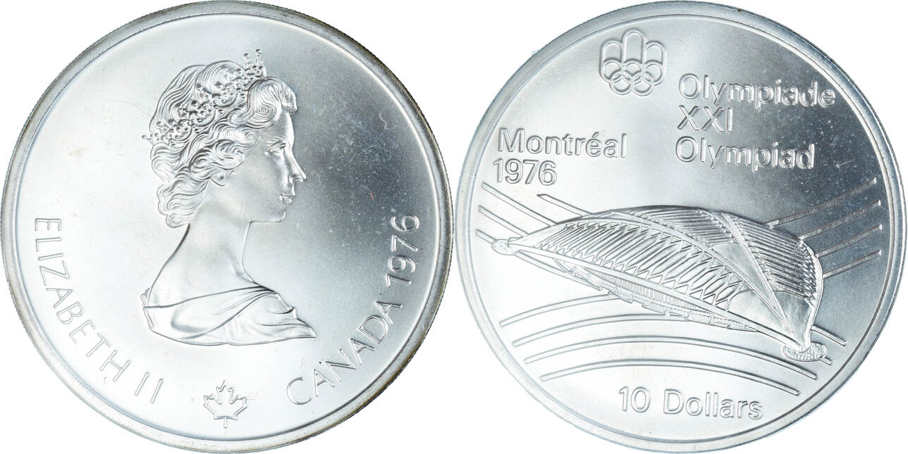Canada 10 Dollars 1976 Royal Canadian Mint Coin, Elizabeth II, Royal