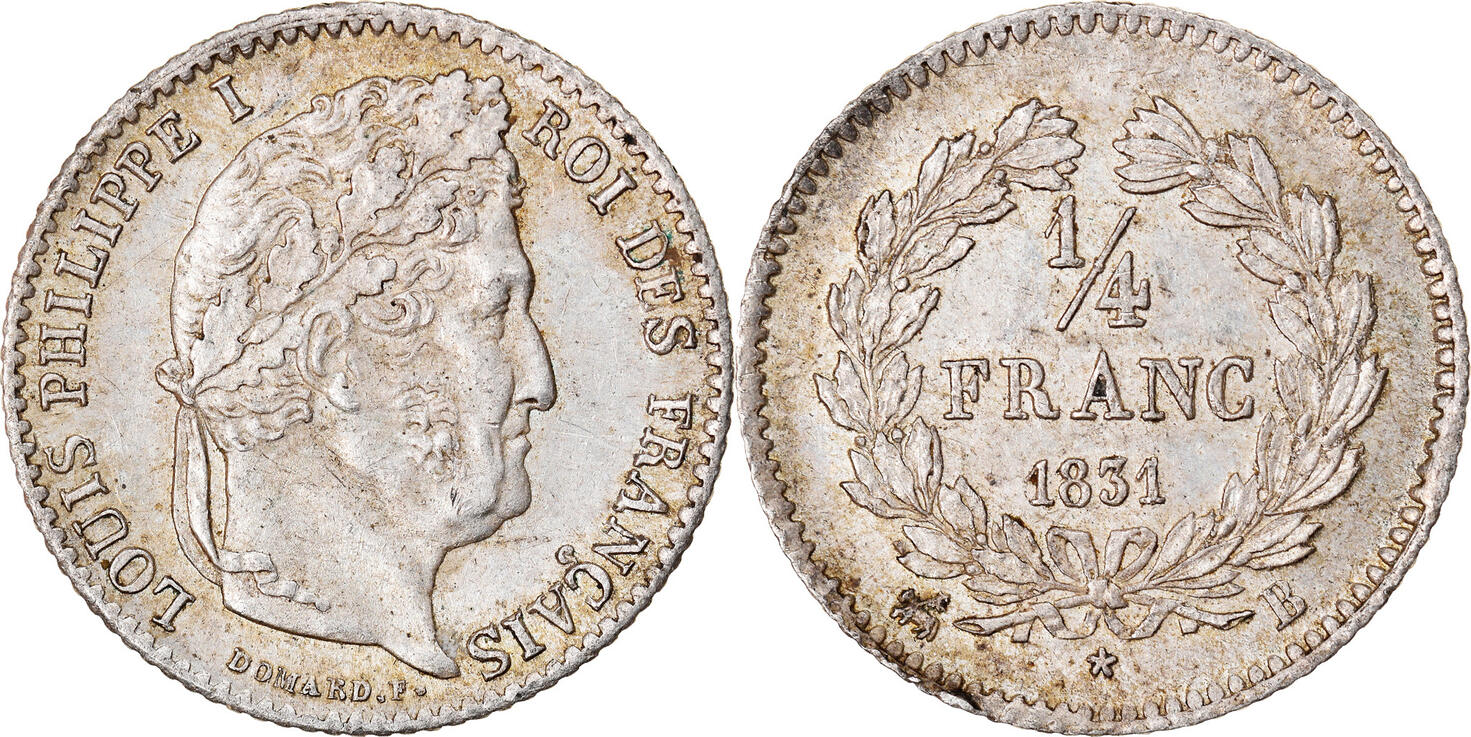 Франс 1. 5 Франков 1848 Луи. Quater монета b