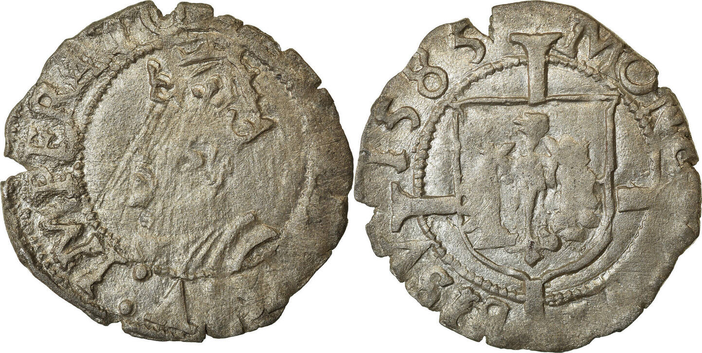 France 1/2 Carolus 1585 Besançon Coin, Besançon, Billon