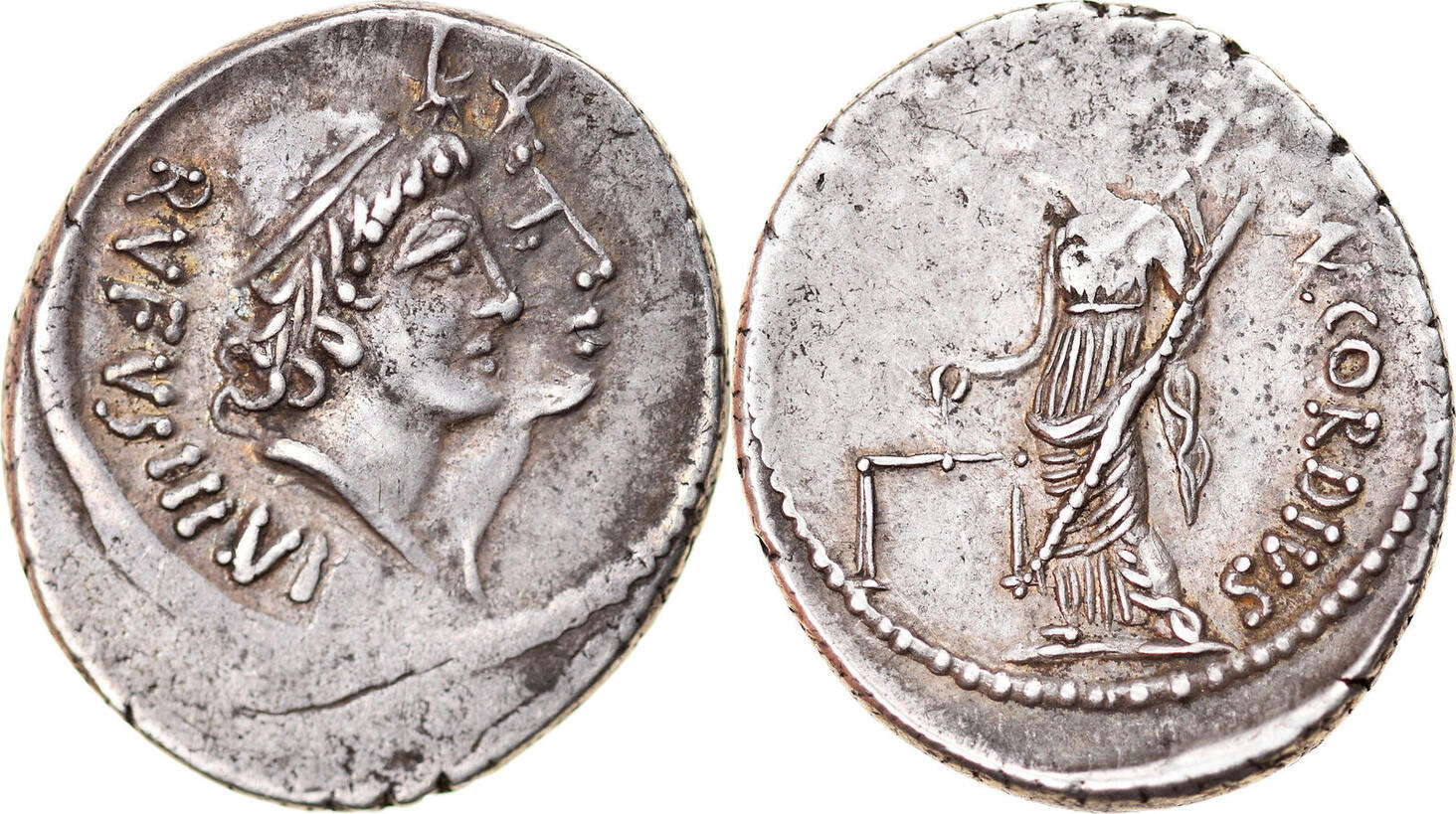 Denarius 46 BC Roma Coin, Cordia, Roma, Silver, Babelon:1 AU(50-53 ...