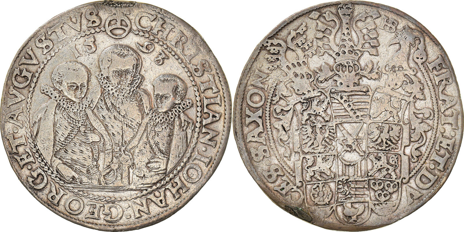 German States Thaler 1593 Dresden Coin, SAXONY-ALBERTINE