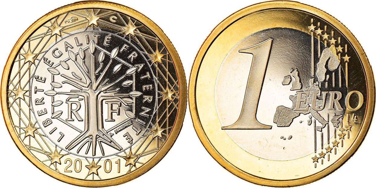 Монеты евро франции. 2 Евро монета Франция 2001. Железная Мотена евро 2001. 1 Евро Греция 2018 пруф.