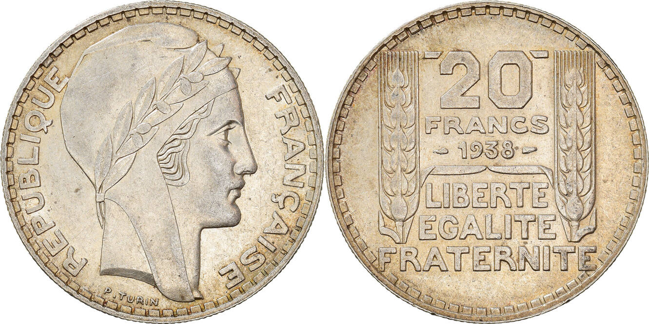 Монета с французским Франком Старая.