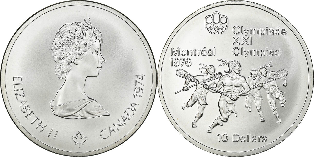 Canada 10 Dollars 1974 Ottawa Coin, Montréal XXI Olympiade, Ottawa MS
