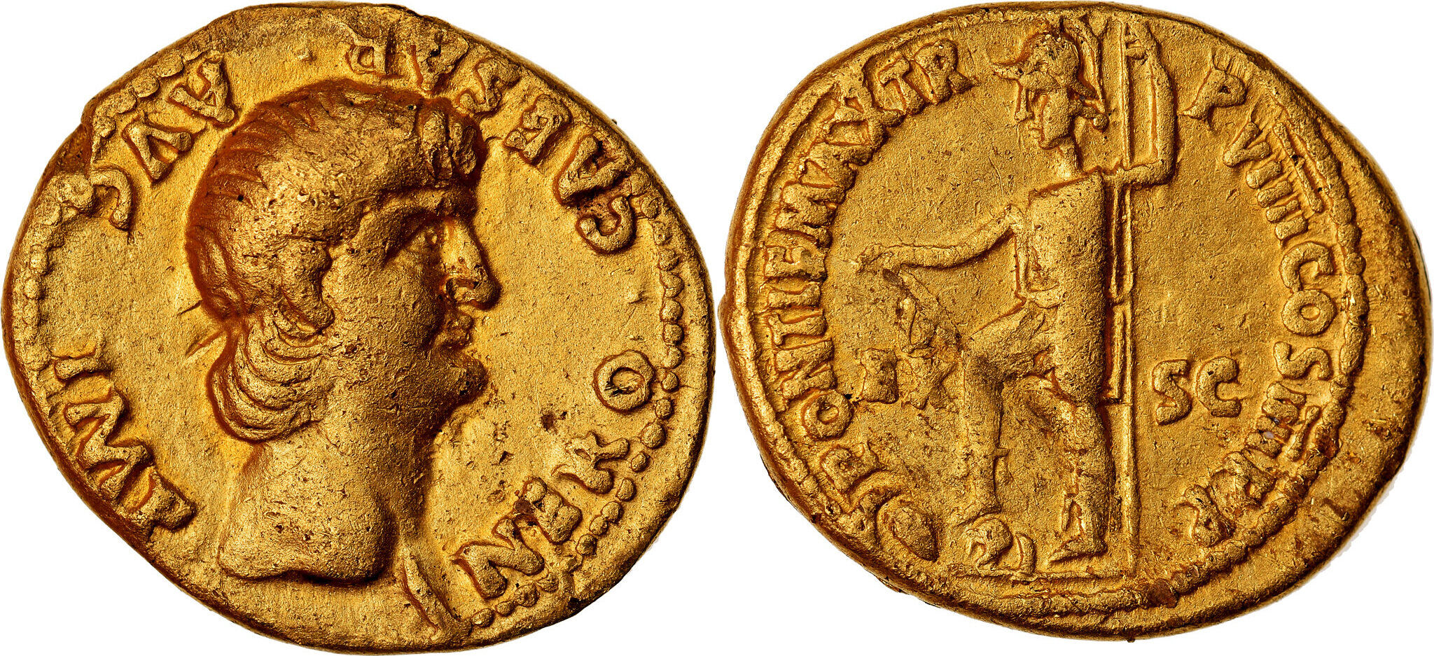 Aureus Coin Nero Rome Gold RIC 42 EF 40 45