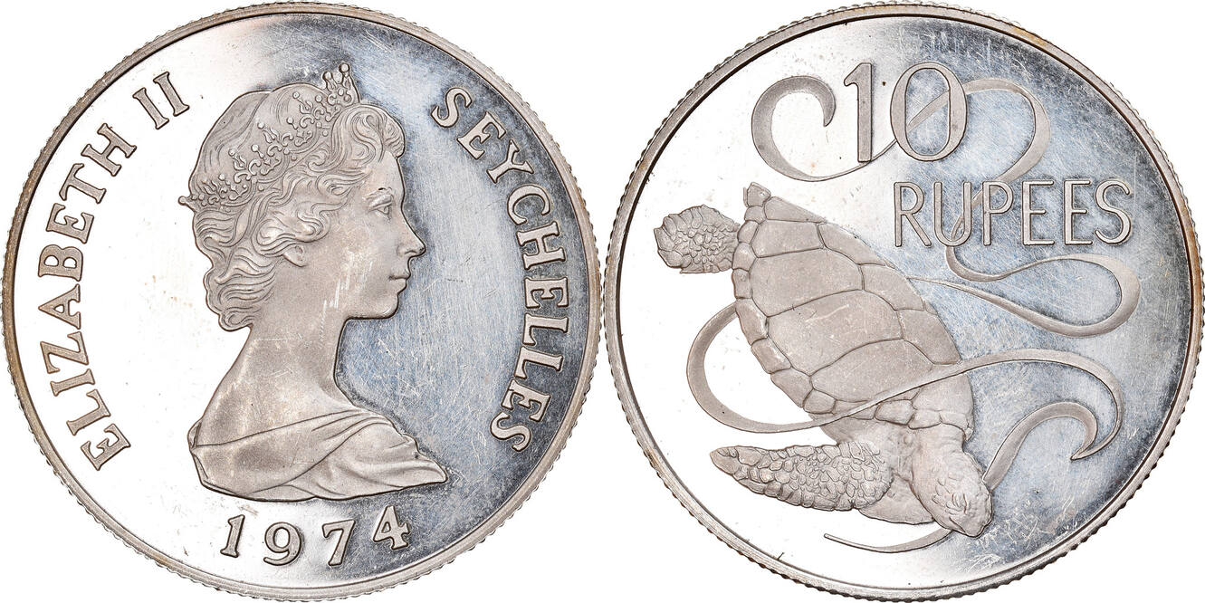 Seychelles 10 Rupees 1974 British Royal Mint Coin, British Royal
