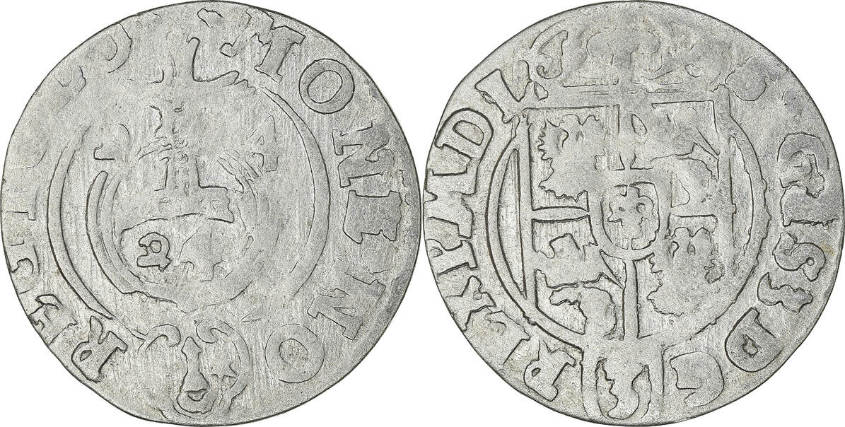 Poland 3 Polker, 3 Poltorak - 1 Kruzierz 1624 Coin, Sigismund III AU(50 ...