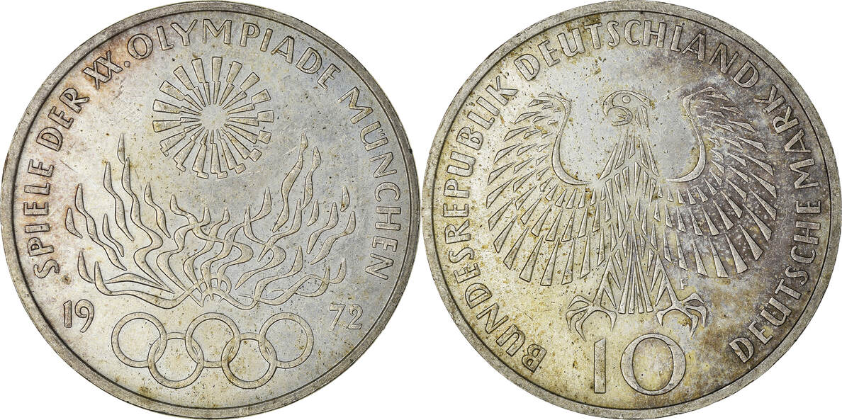 Germany Federal Republic 10 Mark 1972 F Coin Stuttgart Silver Ms60 62 Ma Shops