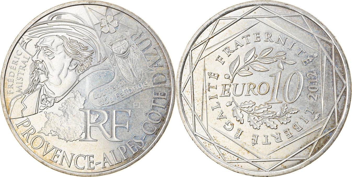 10 Евро — 127×67. 2 Евро Франция 2024.