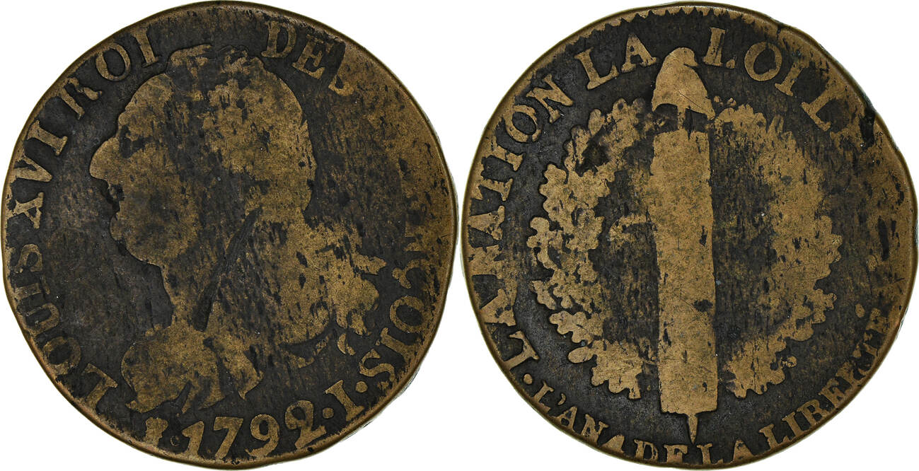 Монета fr. France 1792.