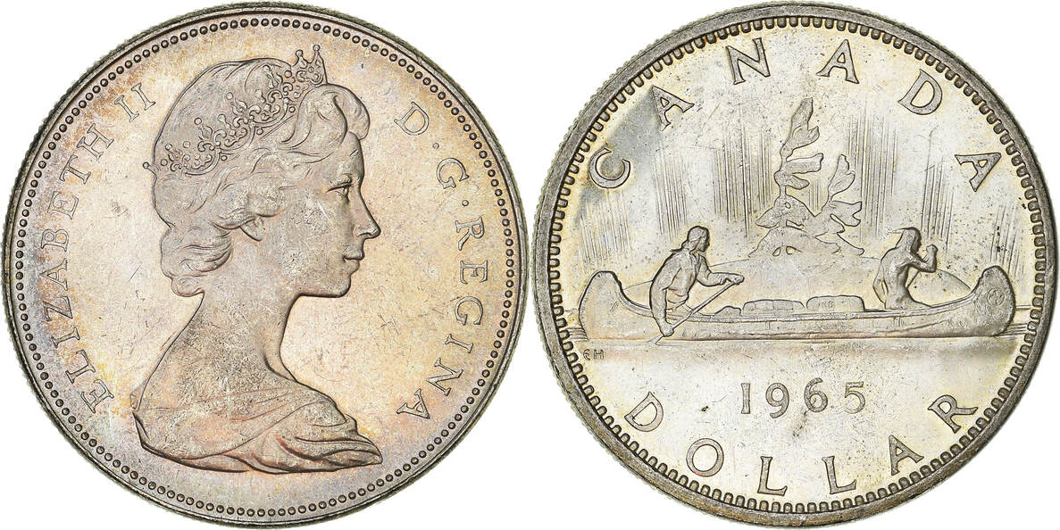 Canada Dollar 1965 Royal Canadian Mint Coin, Elizabeth II, Royal