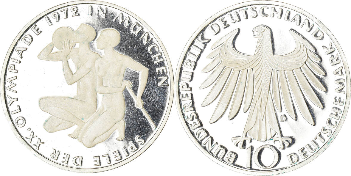 Germany Federal Republic 10 Mark 1972 D Coin Munich Olympics Munich Be Ms63 Ma Shops