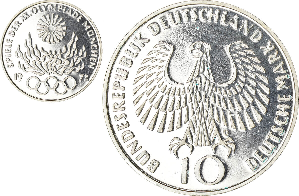 Germany Federal Republic 10 Mark 1972 D Coin Munich Olympics Munich Be Ms63 Ma Shops