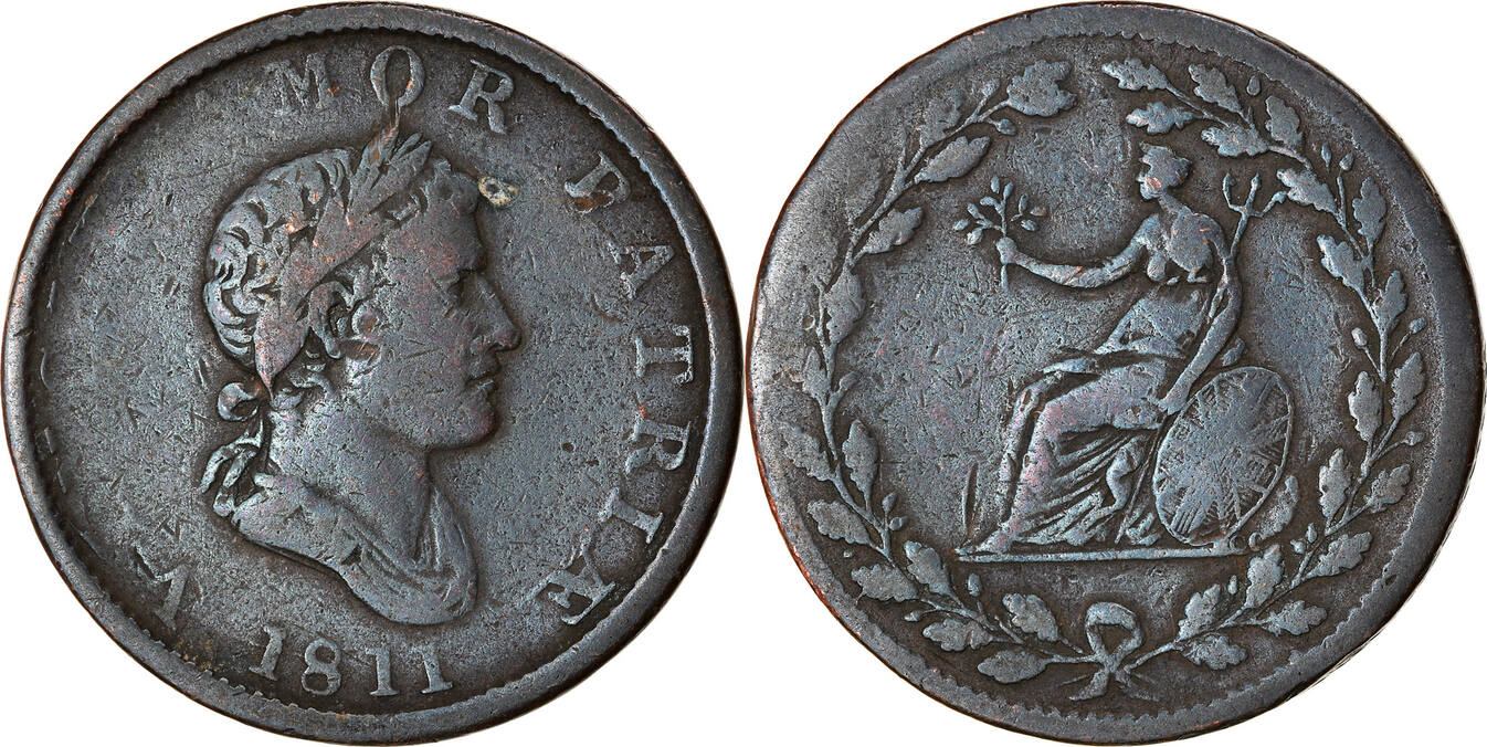 Great Britain Halfpenny Token 1811 Walthamstow Coin, Essex, British