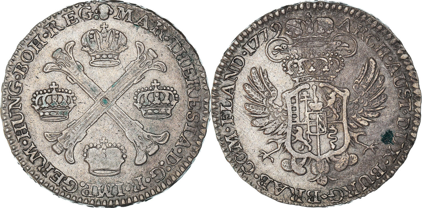 AUSTRIAN NETHERLANDS 1/2 Kronenthaler 1779 (B) Coin, Maria Theresa ...