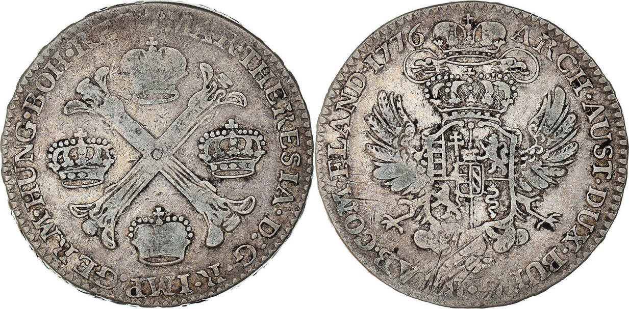 AUSTRIAN NETHERLANDS 1/2 Kronenthaler 1776 (B) Coin, Maria Theresa ...