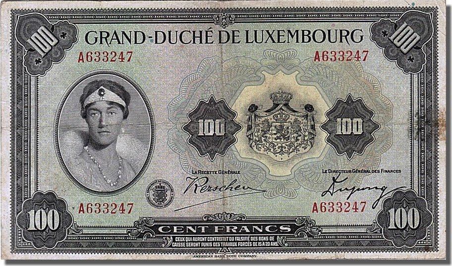 Luxembourg 100 Francs 1934 Banknote VF(3035)