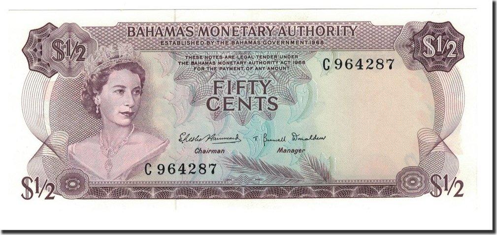 Consecutive UNC QEII 20 PCS LOT 2001 Bahamas 50 Cents 1//2 Dollar P-68