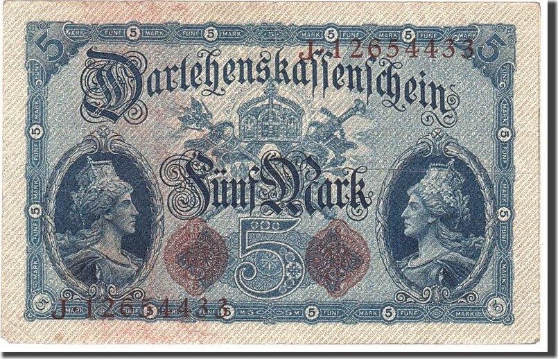 Germany Deutschland RARE 5 mark 1914 VF++XF SEE SCAN &330