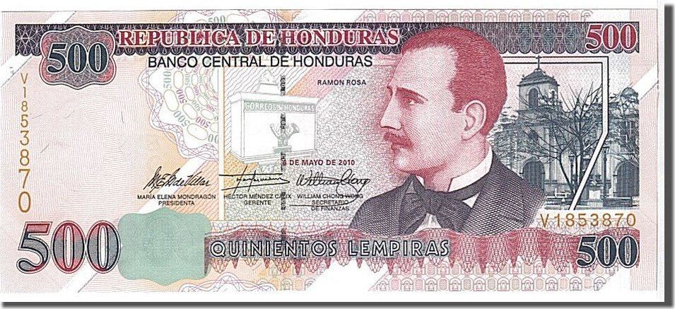 Honduras 500 Lempiras 2010 Banknote, KM:78g UNC(65-70) | MA-Shops