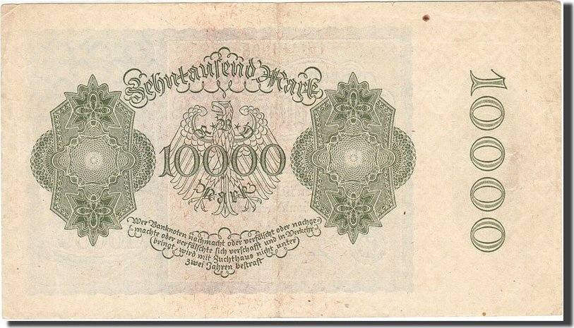 Germany 10,000 Mark 1922-1923 Banknote, 1922-01-19, KM:72 AU(50-53