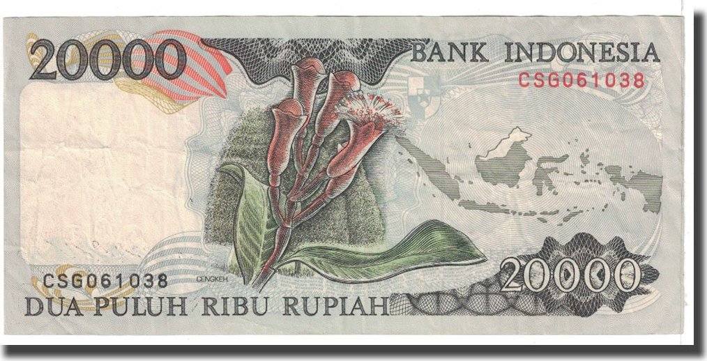 Indonesia 20,000 Rupiah 1992 Banknote, KM:132a VF(30-35) | MA-Shops