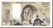 France 500 Francs Banknote, 500 F 1968-1993 ''Pascal'', 1991-01-03 -