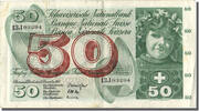 Switzerland 50 Franken Banknote, 1961-12-21 -
